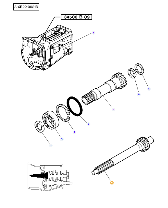 Input Shaft 24T 3760466M1 - Image 2