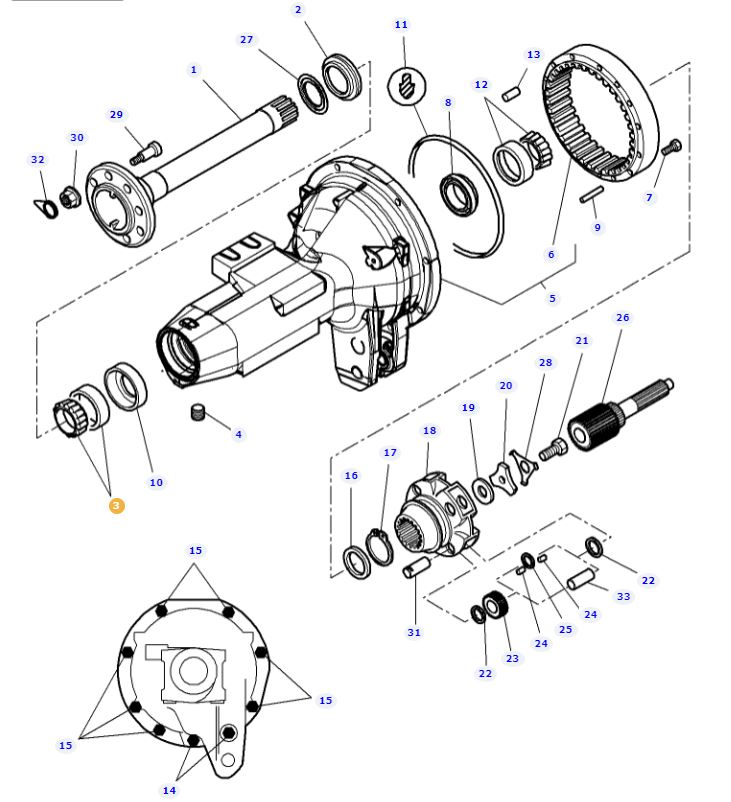 Rear Axle Bearing 3798053M91 - Image 2