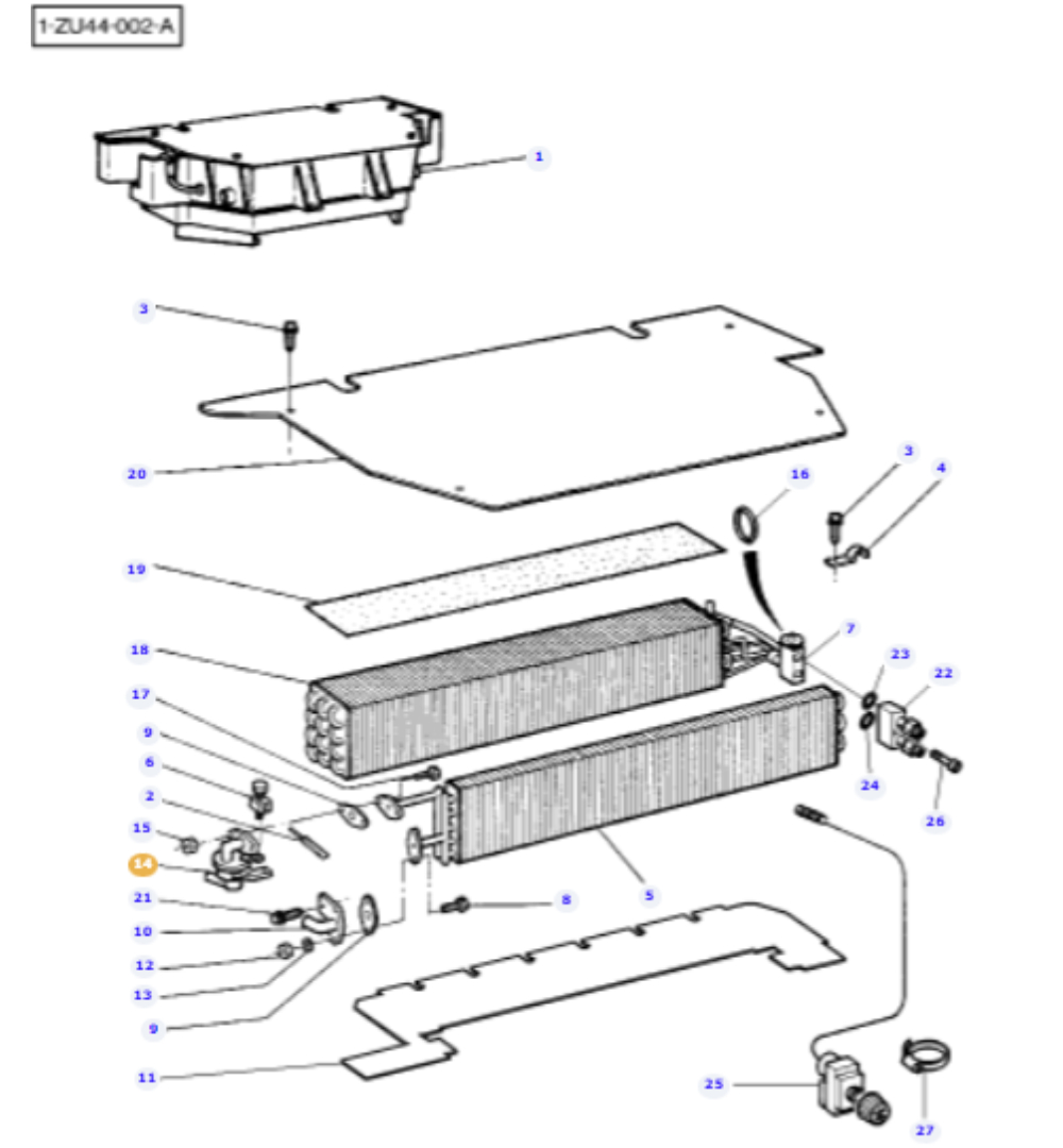 3310945M1, Air Con/Heater Shuttle Valve, Massey Ferguson Tractors, Ned Murphy Tractors.