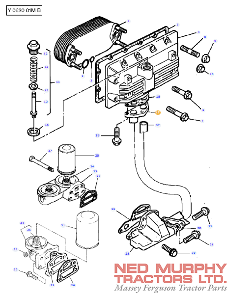 Perkins Oil Cooler Pipe 4225112M1 - Image 2